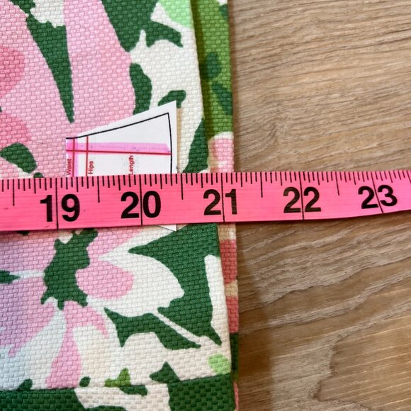 💐Talbots Sz 14P Green White Petal pink Floral Pencil Skirt vibrant Green White - Picture 4 of 8